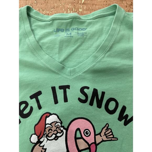 Life Is Good® Crusher Vee T-Shirt Women's Medium Christmas Santa - Picture 3 of 6